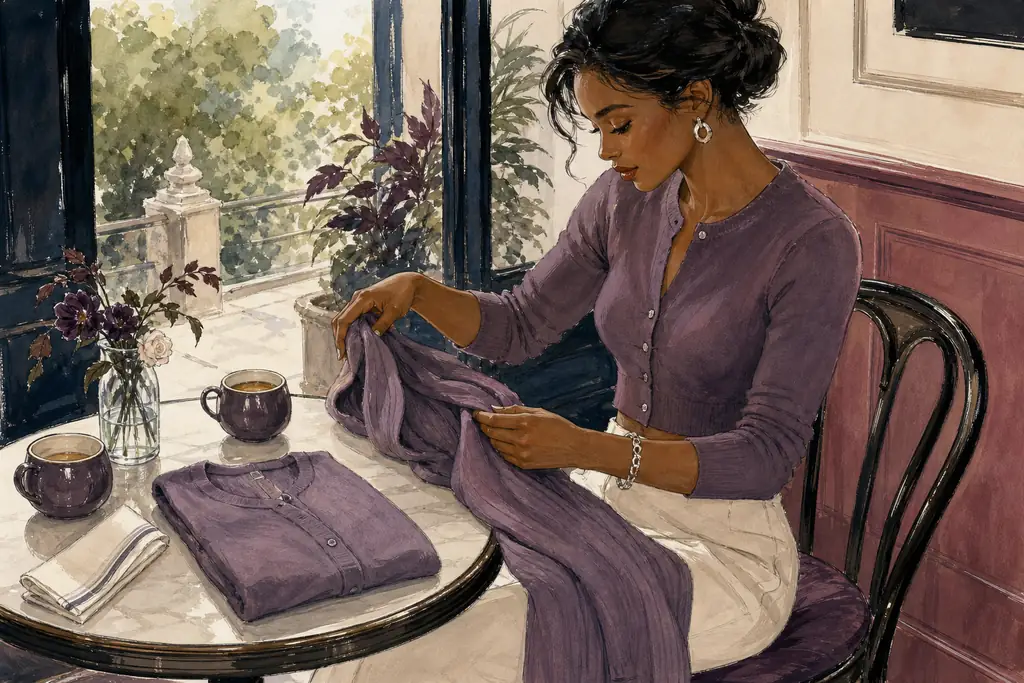 Soft Gamine original editorial wardrobe comparison scene