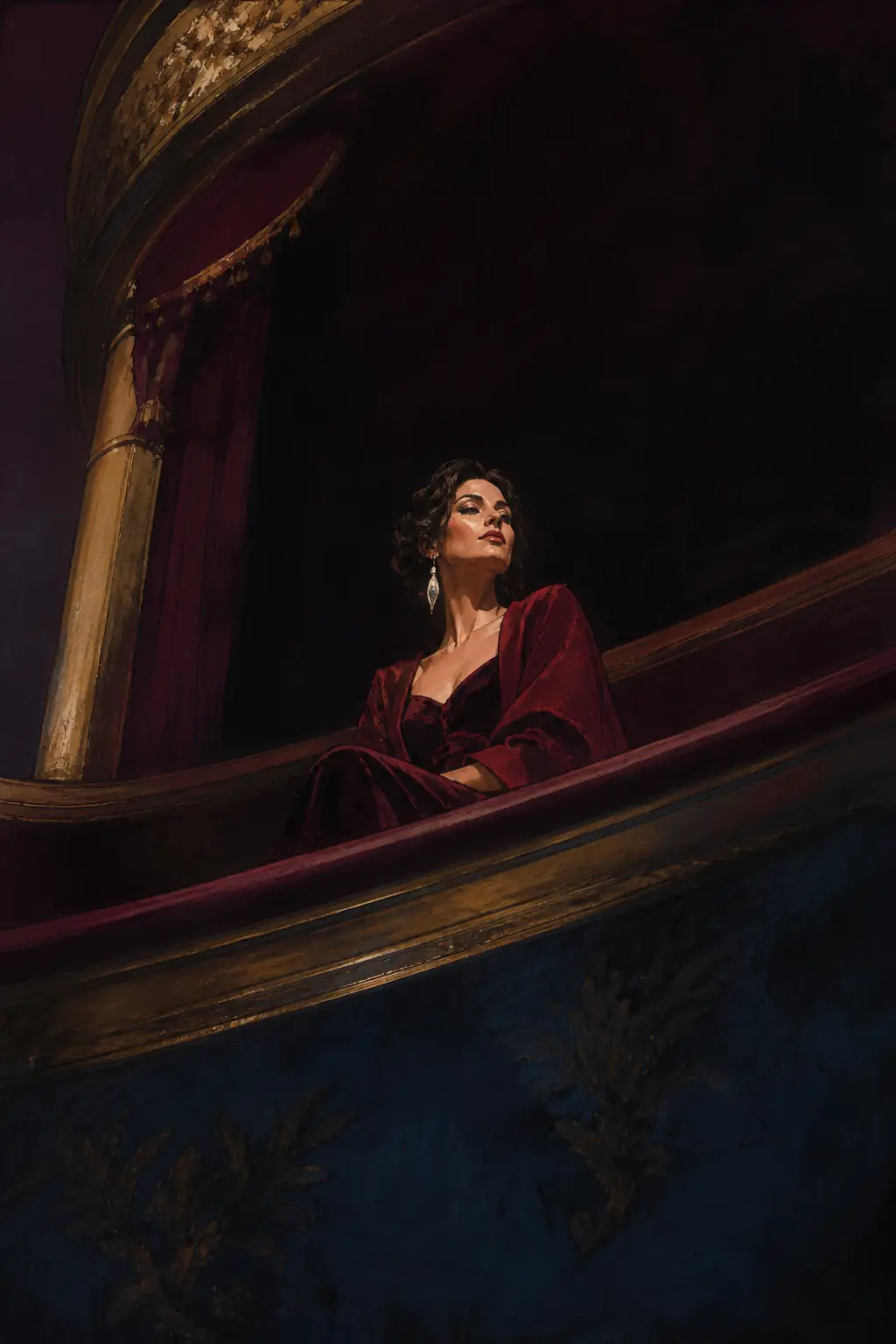 Theatrical Romantic original editorial portrait exploring the profile visual language
